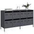 Aparador de acero laminado en frío antracita 135x39x73,5