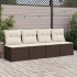 Set sofás jardín y cojines 2 pzas ratán sintético acacia