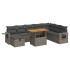 Set sofás jardín y cojines 9 pzas ratán sintético acacia