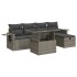 Set de muebles de jardín 6 pzas y cojines ratán sintético