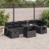 Set de sofás de jardín y cojines 8 piezas ratán sintético