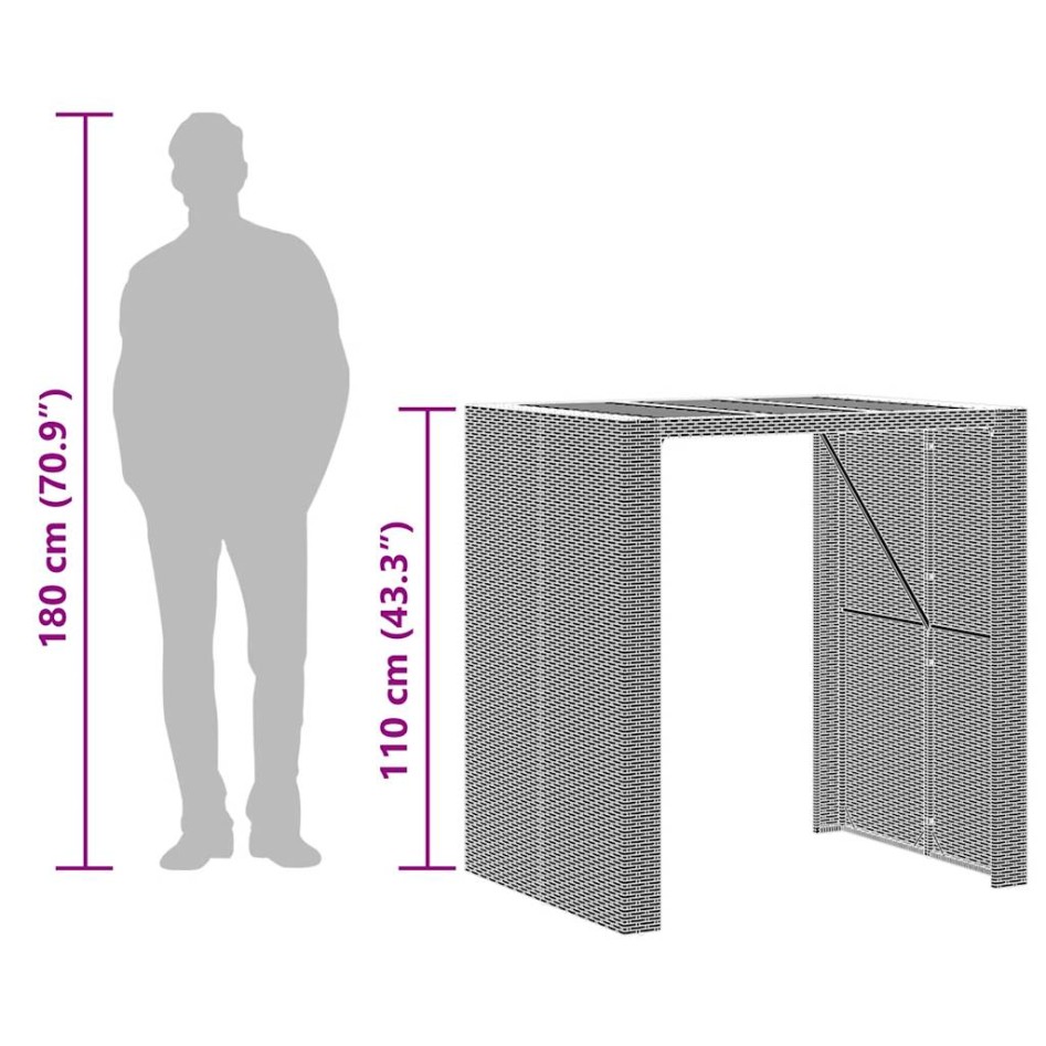 Set bar jardín cno cojines 5 pzas ratán sintético acacia