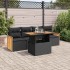 Set sofás jardín y cojines 5 pzas ratán sintético acacia