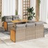 Set sofás jardín y cojines 6 pzas ratán sintético acacia