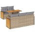 Set sofás jardín y cojines 6 pzas ratán sintético acacia