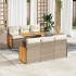 Set sofás jardín y cojines 7 pzas ratán sintético acacia
