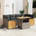 Set sofás jardín y cojines 7 pzas ratán sintético acacia