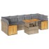 Set sofás jardín y cojines 8 pzas ratán sintético acacia