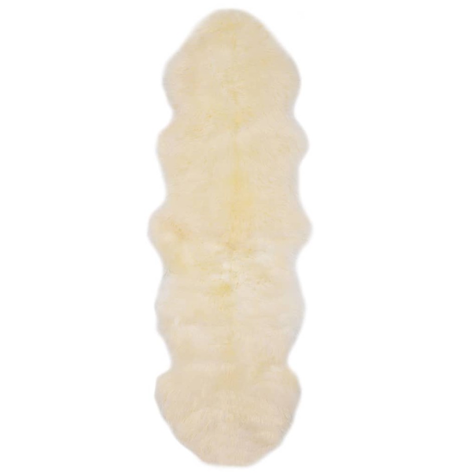 Alfombra de piel de oveja blanco 60x180