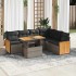 Set sofás jardín y cojines 7 pzas ratán sintético acacia
