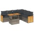 Set sofás jardín y cojines 7 pzas ratán sintético acacia