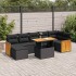 Set sofás jardín y cojines 8 pzas ratán sintético acacia