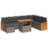 Set sofás jardín y cojines 9 pzas ratán sintético acacia