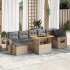 Set de sofás de jardín y cojines 8 piezas ratán sintético