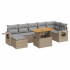 Set de sofás de jardín y cojines 8 piezas ratán sintético
