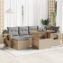 Set sofás de jardín 7 piezas y cojines ratán sintético