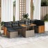 Set sofás jardín y cojines 8 pzas ratán sintético acacia