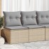 Set sofás jardín y cojines 2 pzas ratán sintético acacia