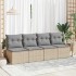 Set sofás jardín y cojines 2 pzas ratán sintético acacia