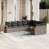 Set de muebles de jardín 9 pzas y cojines ratán sintético