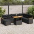Set sofás jardín y cojines 9 pzas ratán sintético acacia