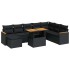 Set sofás jardín y cojines 9 pzas ratán sintético acacia