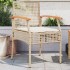 Sillas de jardín con cojín 2 uds ratán PE beige y madera