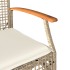 Sillas de jardín con cojín 2 uds ratán PE beige y madera