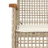 Sillas de jardín con cojín 2 uds ratán PE beige y madera