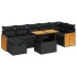 Set de muebles de jardín 5 pzas y cojines ratán sintético