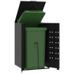 Cobertizo de contenedor de basura acero negro 69x79x117 cm