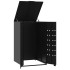 Cobertizo de contenedor de basura acero negro 69x79x117