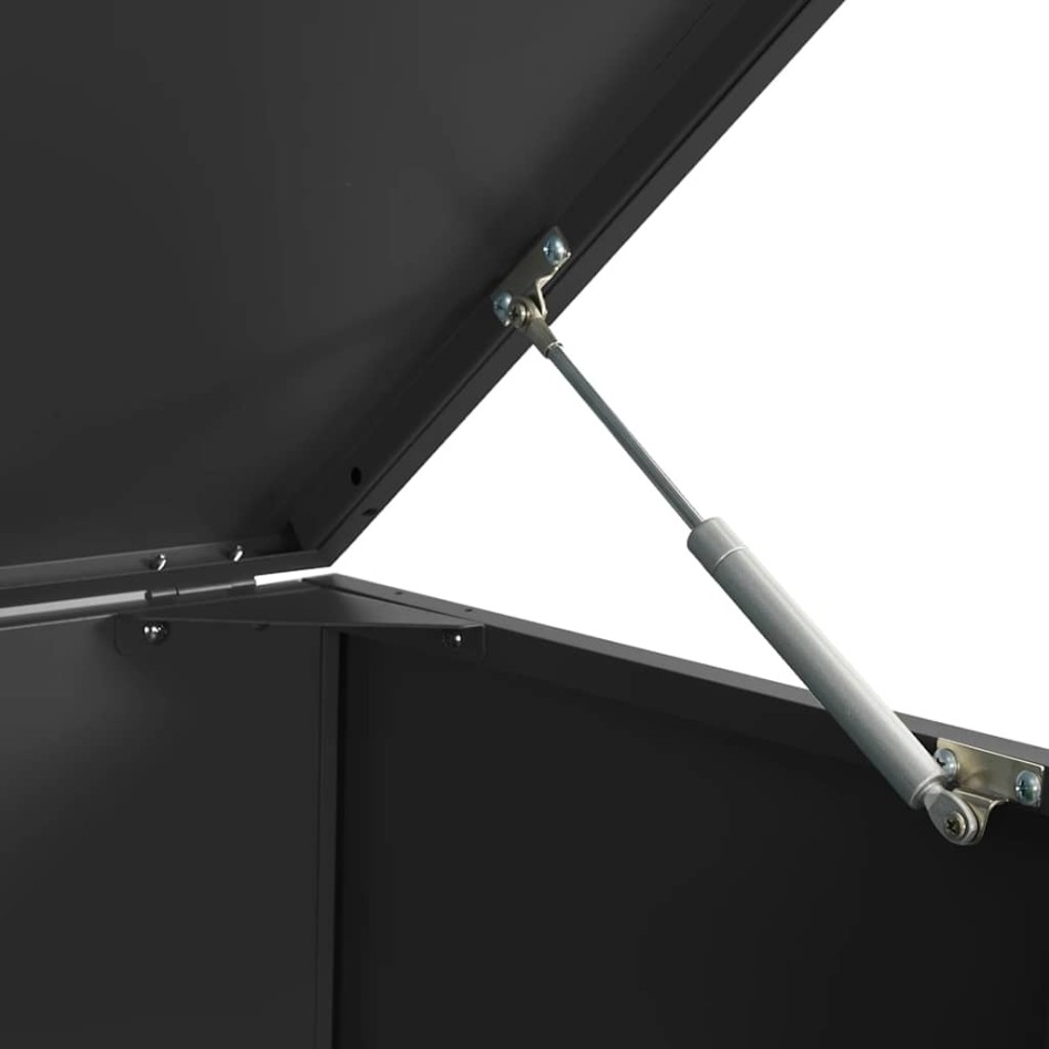 Cobertizo de contenedor de basura acero negro 69x79x117