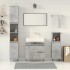 Set muebles de baño 2 piezas madera contrachapada gris