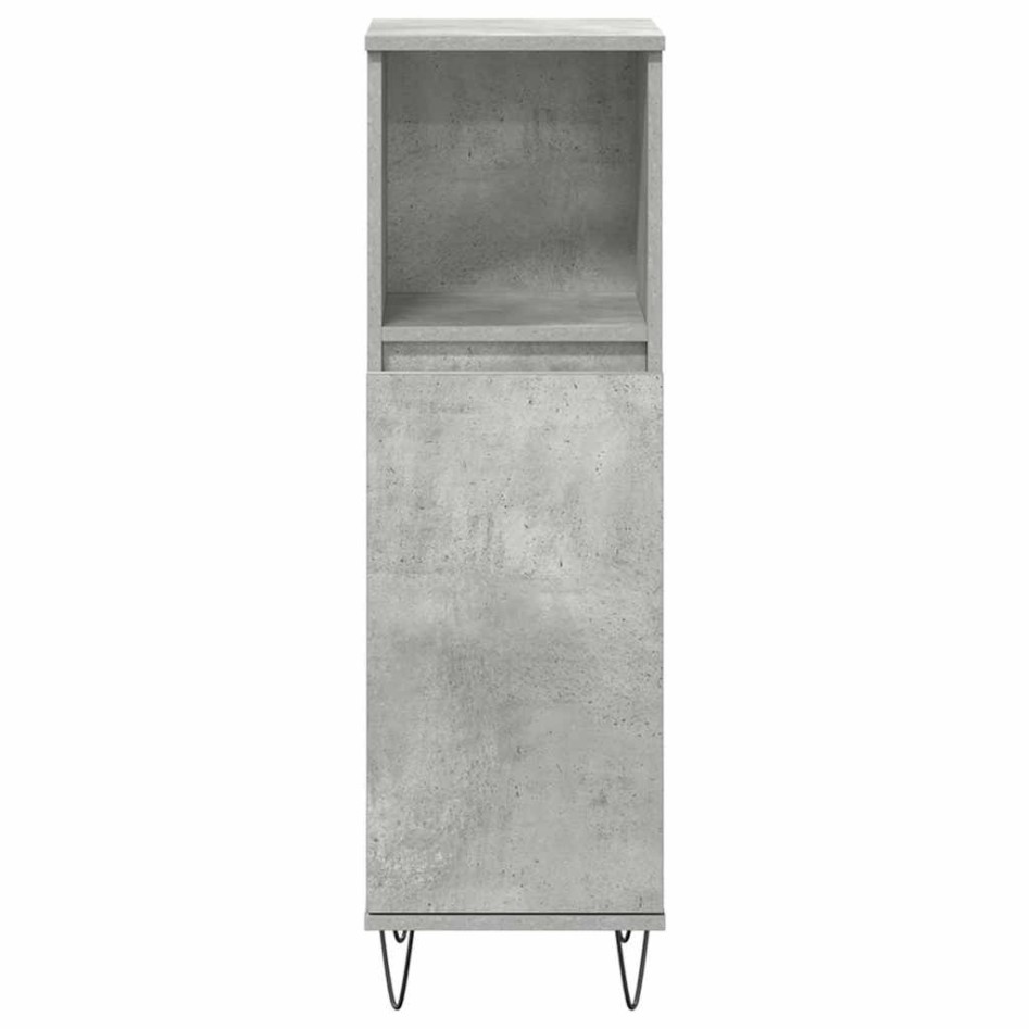 Set muebles de baño 2 piezas madera contrachapada gris