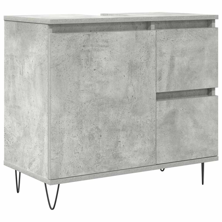 Set muebles de baño 2 piezas madera contrachapada gris