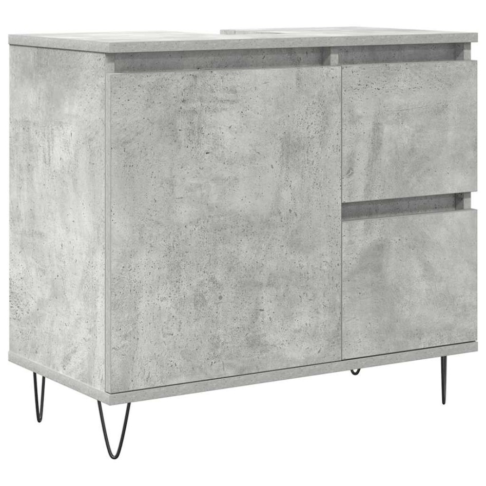 Set muebles de baño 2 piezas madera contrachapada gris