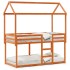 Cama litera con techo madera maciza pino marrón 80x200