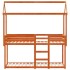 Cama litera con techo madera maciza pino marrón 80x200