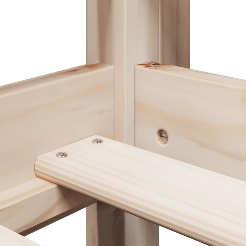 Cama alta con techo madera maciza de pino 80x200