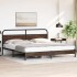 Estructura de cama sin colchón metal roble marrón 180x200