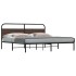 Estructura de cama sin colchón metal roble marrón 200x200