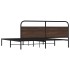 Estructura de cama sin colchón metal roble marrón 200x200