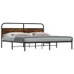 Estructura de cama sin colchón metal roble ahumado 200x200 cm