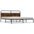 Estructura de cama sin colchón metal roble ahumado 200x200