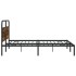 Estructura de cama sin colchón metal roble ahumado 200x200