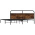 Estructura de cama sin colchón metal roble ahumado 200x200