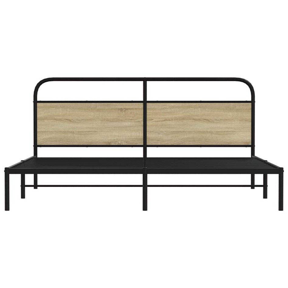 Estructura de cama sin colchón metal roble Sonoma 200x200