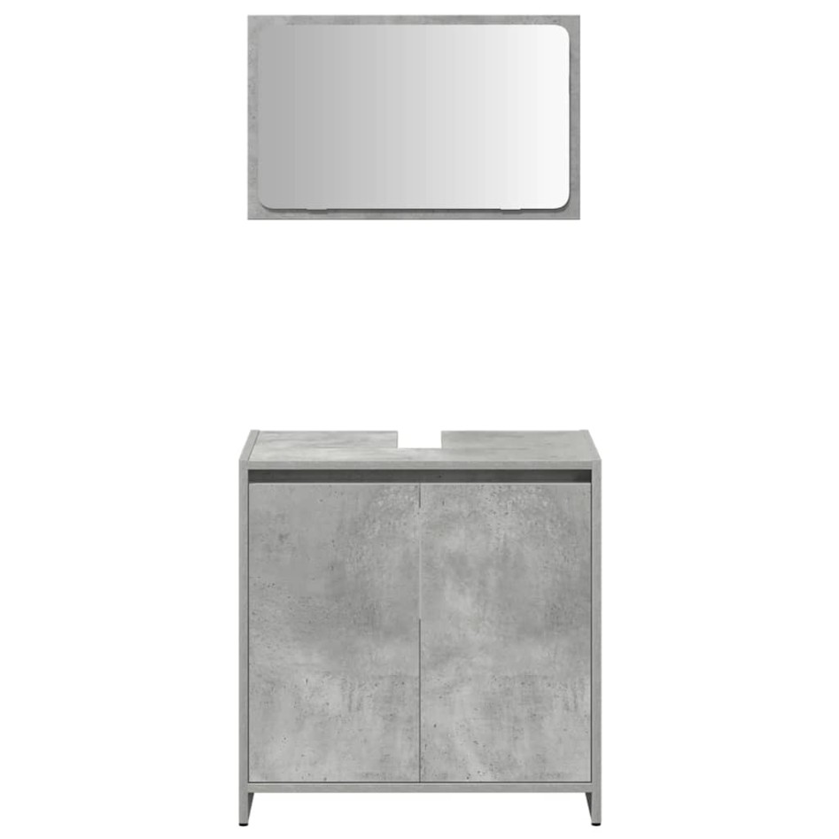 Set muebles de baño 2 piezas madera contrachapada gris