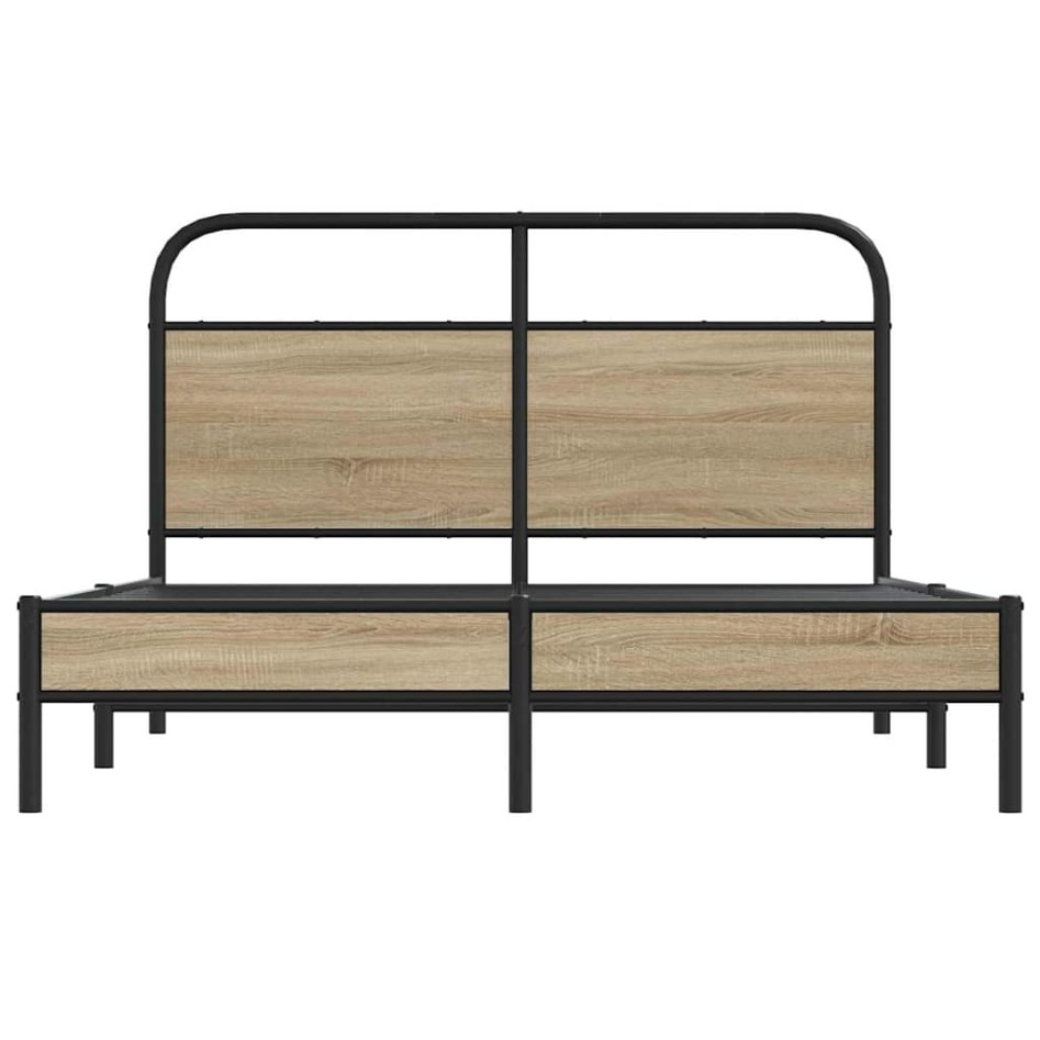 Estructura de cama sin colchón 140x190 cm madera roble